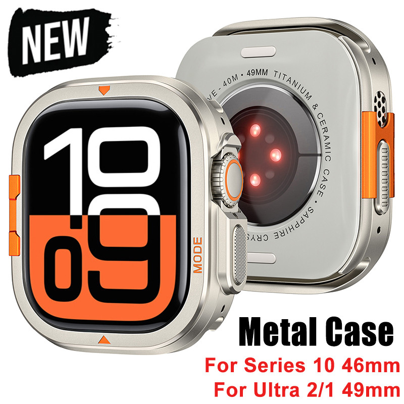 ฝาครอบป้องกันโลหะกรอบกันชนสําหรับ Apple Watch Ultra 2 49 มม. Series 10 46 มม.
