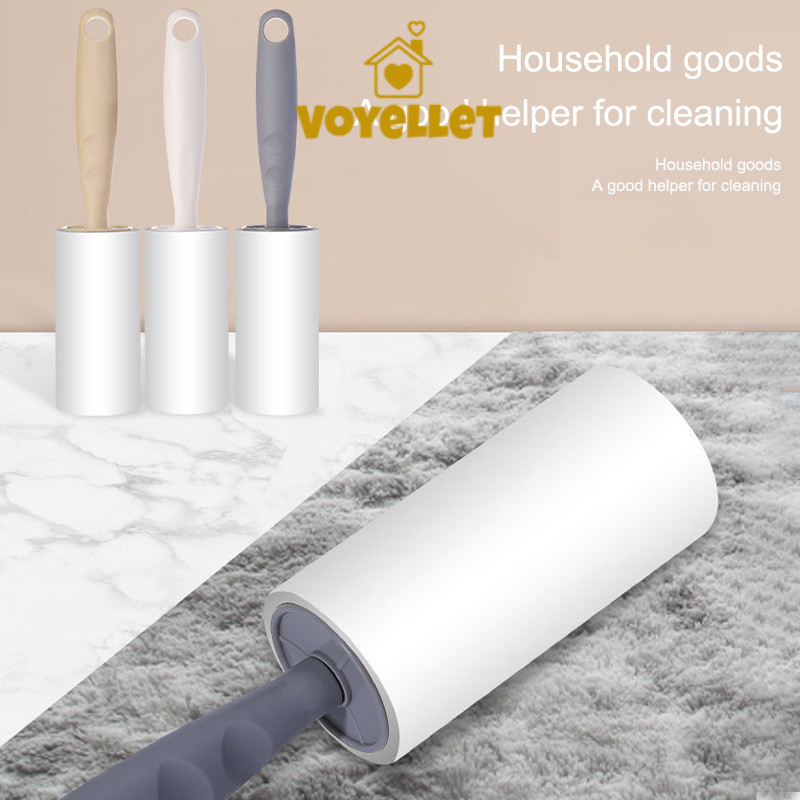 กระดาษเช็ดฝุ่นเหนียวติดแน่น เครื่องมือทำความสะอาดเสื้อผ้าสำหรับสัตว์เลี้ยง แปรงลูกกลิ้ง ขจัดขุยผ้า