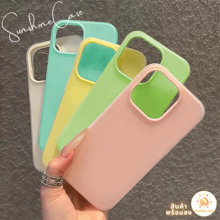 สต๊อกไทย เคสสำหรับไอโฟน12 สีเด่น เคสด้านครอบสองชั้นสีสัน For IPhone13 11 12 14PLUS 6/7/8 15 16Pro PROMAX X XS XR XSMAX
