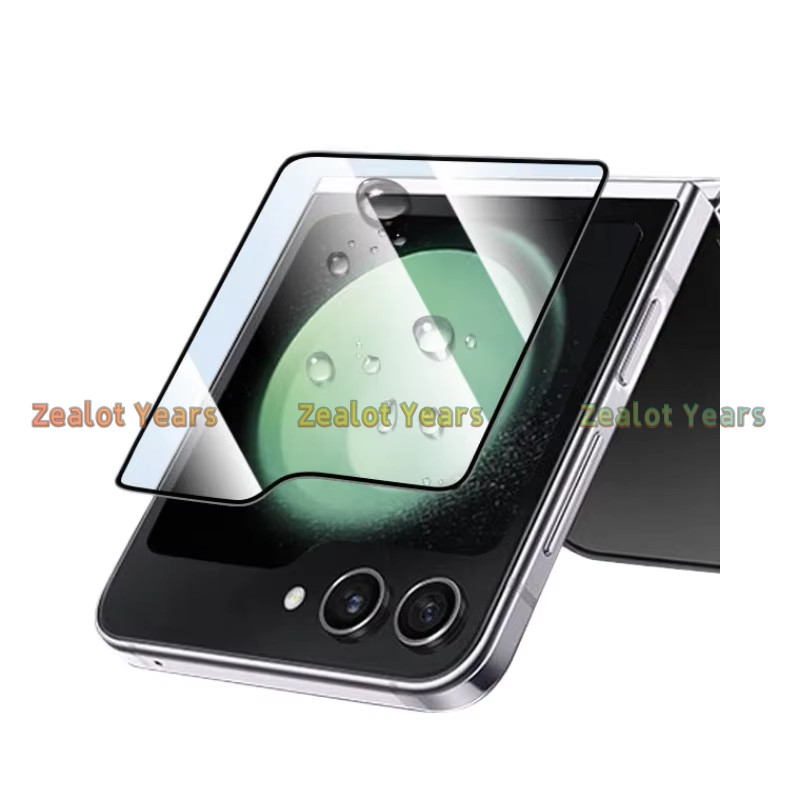 ตัวป้องกันหน้าจอด้านนอกสําหรับ Samsung Galaxy Z Flip 7 6 5 Flip7 Flip6 Flip5 ฟิล์มกระจกนิรภัยฟิล์มป้องกันแบบใสสูง