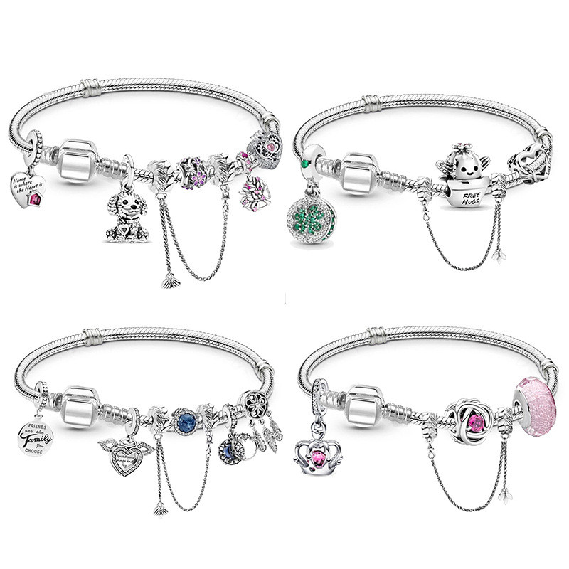Cross-Border ขายร้อน Pandora Simple สร้อยข้อมือชุดแฟชั่น Classy สร้อยข้อมือสุภาพสตรี DIY สร้อยข้อมือของขวัญ