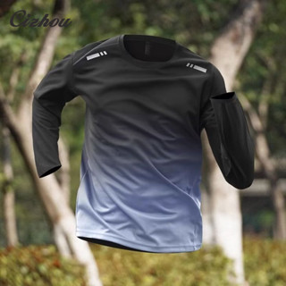 เสื้อยืดกีฬาแขนยาวลําลองหลวมขนาดบวกการฝึกอบรมออกกําลังกายด้า…