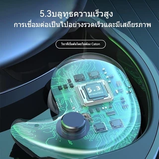 Y36 5.3 หูฟังไร้สายบลูทูธ TWS หูฟังชนิดใส่ในหูที่มองไม่เห็นหูฟังพร้อมไมโครโฟนเสียงรบกวน Cancelling