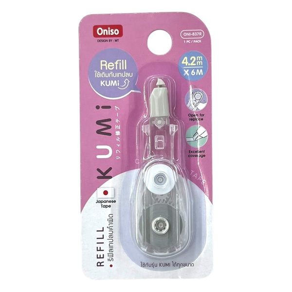 รีฟีลเทปลบคำผิด Oniso Kumi สีชมพู ONI-837R (4.2มม.x6ม.)