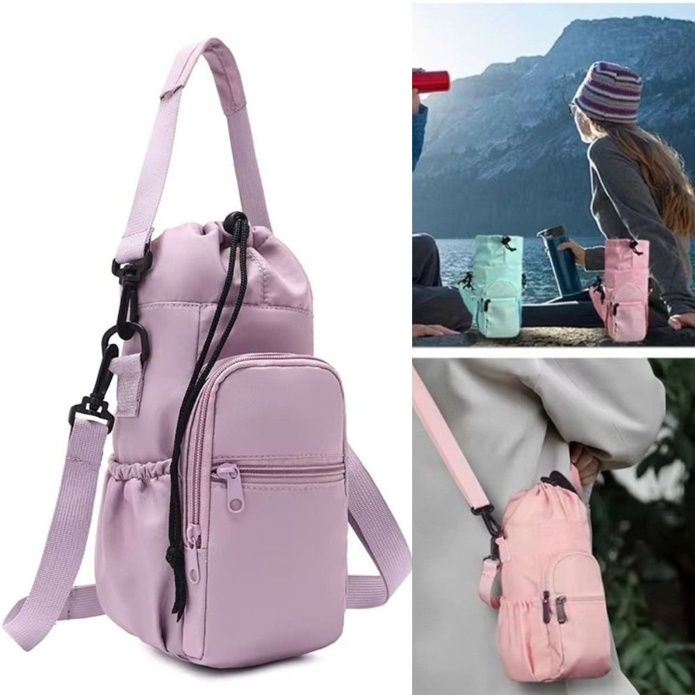 กลับ2ชีวิต กระเป๋าขวดน้ํา,แขนป้องกันฉนวนกระติกน้ําร้อนที่วางขวด,แบบพกพาปรับสายรัด ค โรสบอดี กับโทรศัพท์กระเป๋าถ้วยสูญญากาศ ค มาถึง ปกสําหรับกลางแจ - รูปที่ 5