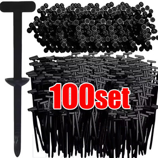 40/60/100Set Nylon Car Cable Tie Fixed Buckle - Engine Guard Strap - Universal Self-Locking Zip Ties - Auto Fastener Screw Replacement Clip - Heavy Duty Car Fastener Clips Wire