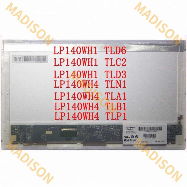 หน้าจอ LCD ขนาด 14 นิ้ว 40 พิน lp140wh1 tld6 lp140wh1 tlc2 lp140wh1 tld3 lp140wh4 tln1 tll1 tlp1 p24