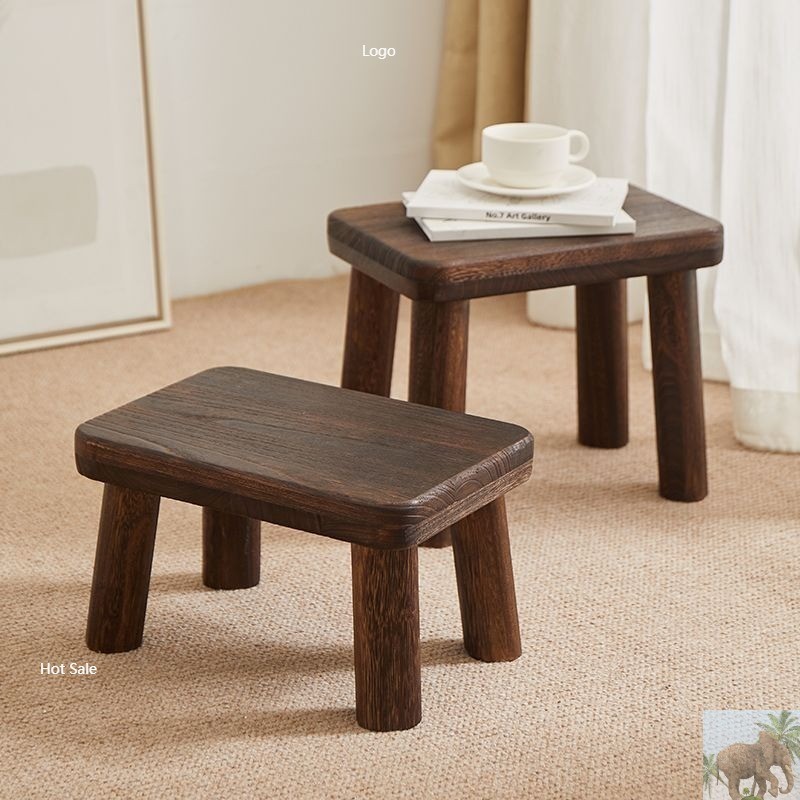 Solid Wood Small Stool Home Shoe Changing Stool Low Stool Square Stool Small Bench Small Wooden Stoo