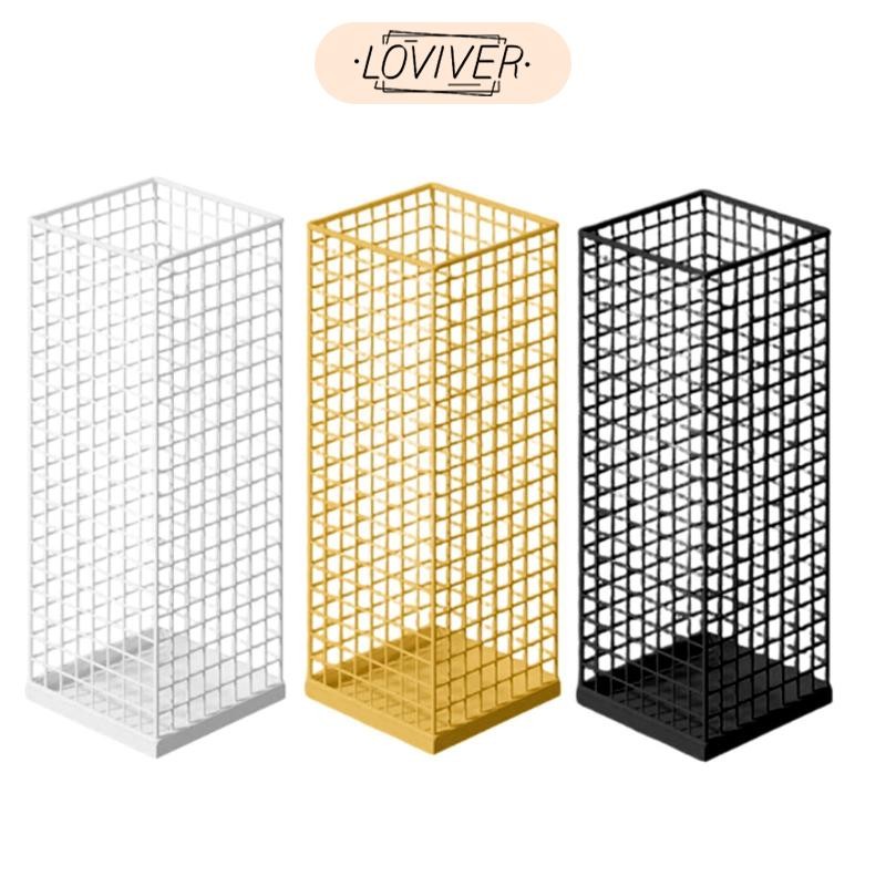 LOVIVER โลหะร่มยืนถังเก็บที่ทันสมัยความจุขนาดใหญ่ประหยัดพื้นที่ออแกไนเซอร์ถังร่มผู้ถือแร็คสําหรับโรงแรมบ้าน