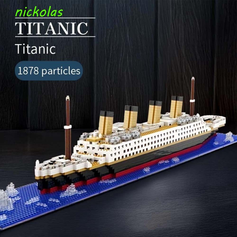 NICKOLAS Titanic Building Block,อนุภาคขนาดเล็กความยากสูงCruiseเรืออิฐรุ่น,เด็กผู้ใหญ่รวมโต๊ะเครื่องประดับตกแต่งบ้านTitanicประกอบของเล่นวันเกิด