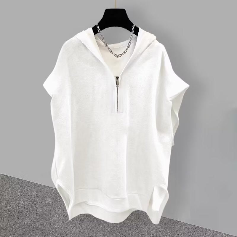 เสื้อสเวตเตอร์แขนกุดซิปพร้อมฮู้ดสำหรับผู้ชาย การออกแบบเน้นความสะดวกสบายและเหมาะกับอากาศร้อน