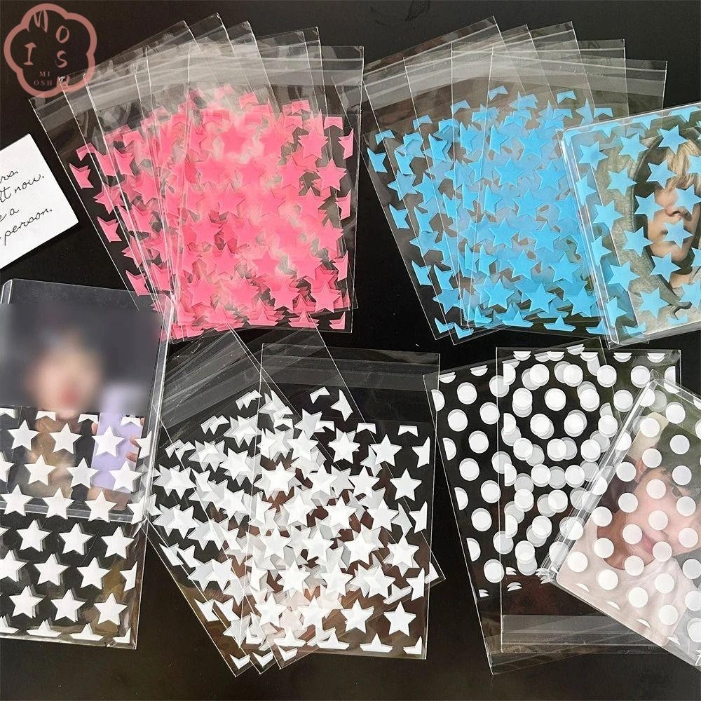 MIOSHOP 10/50PCS OPP Self กาวกระเป๋า,โปร่งใสน่ารัก Candy ถุงของขวัญ,ภาพเคลื่อนไหวอุปกรณ์ต่อพ่วง PE Star คุกกี้เบเกอรี่ถุงบรรจุภัณฑ์เครื่องประดับของขวัญบรรจุภัณฑ์