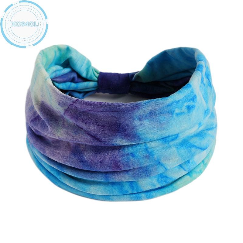 Xo94ol Tie-dye Boho Knot Turbans โยคะยืดหยุ่นห่อผู้หญิงกว้าง Hairbands Headwear s แฟชั่นอุปกรณ์เสริมผม TH