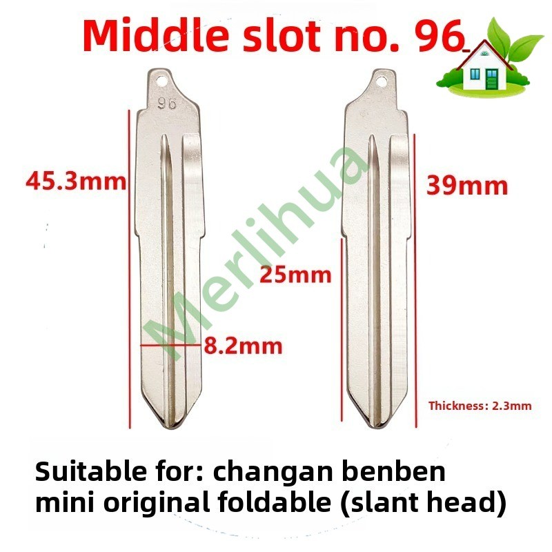 Mid-slot 96 # กุญแจรถเปล่าสําหรับ Changan Benben Mini OEM พับ Beveled Key