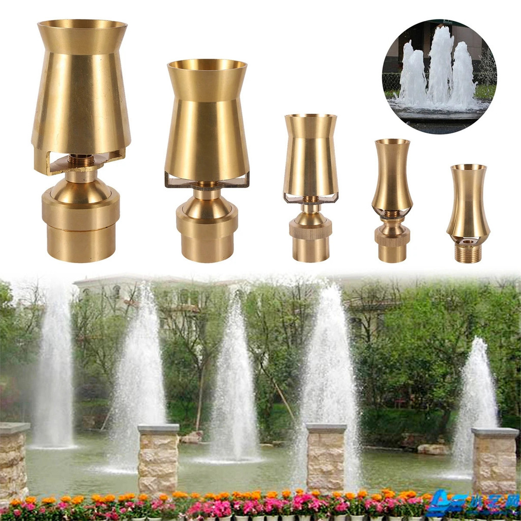 หัวฉีดน้ําพุฟองทองเหลือง 1/2" 3/4" 1" 1.5" 2" เครื่องพ่นสารเคมีน้ําพุสวนหลายทิศทาง