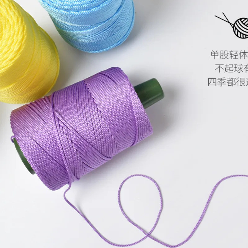 250g ฤดูร้อนโครเชต์เส้นด้ายน้ําแข็งเชือก 3 มม.สําหรับมือถักกระเป๋า Sun หมวกรองเท้าทอ DIY Hook เบาะผ้าไหมขนาดกลางหนา - รูปที่ 3