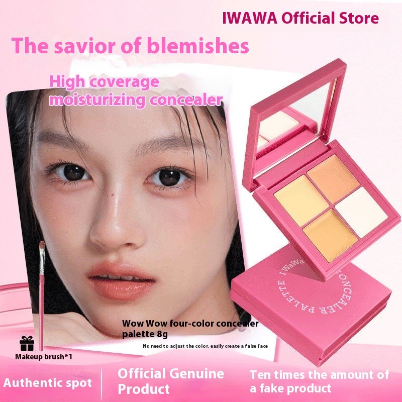 Iwawa CONCEALER Palette คอนซีลเลอร์ครีม Hydrating Contouring Cover Dark Circles Spots รอยสิว Nasolab