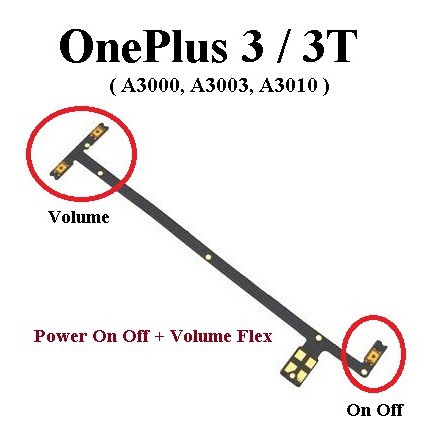 OnePlus 3 / One Plus 3T เปิดไฟ Volume Up Down Switch Flex Cable Ribbon OnePlus3 OnePlus3T 1+3 1+3T A
