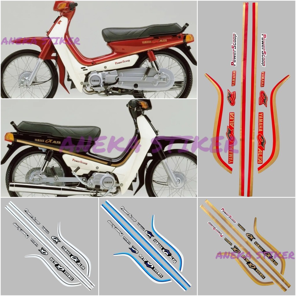 Yamaha v100/Alfa Alfa 100 ที่ตักไฟ 1988 Fullset Quality Sticker Striping