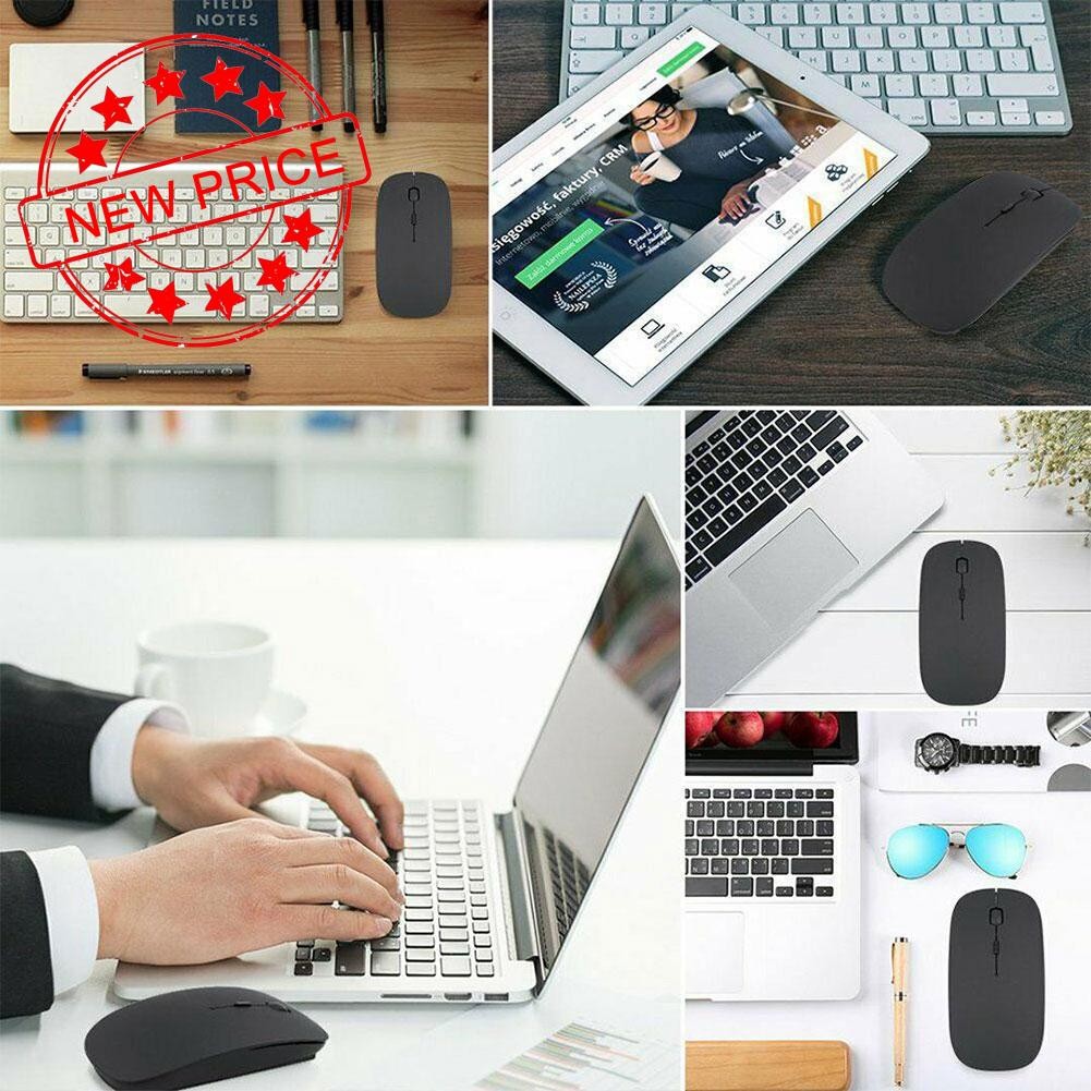 DFVR เมาส์ออปติคอลไร้สายบลูทูธบางเฉียบแฟชั่น 2.4g แล็ปท็อป E7k3 DFVR