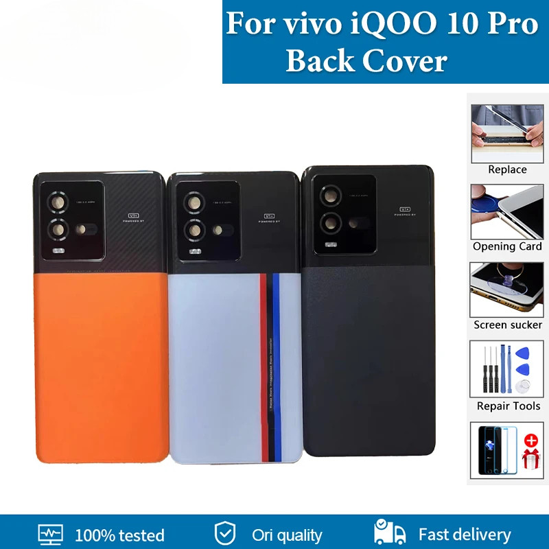 Original ฝาหลังแบตเตอรี่สําหรับVivo iQOO 10 ProปกหลังสําหรับVivo iQOO 10 Pro HousingประตูV2218Aด้านห
