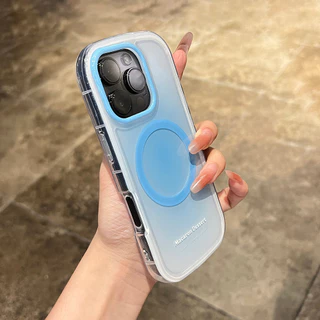 หรูหรา Ellipse แม่เหล็กชาร์จไร้สายเคสโทรศัพท์สําหรับ iPhone 12 13 14 15 16 Pro Max Gradual เปลี่ยนฝาครอบกันชน