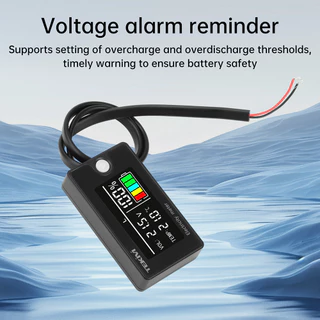DIYMORE DC 8-100V ความแม่นยําสูง LCD Digital Display แรงดันไฟฟ้าและตัวบ่งชี้ไฟฟ้า Ternary/Lithium Iron/Acid แบตเตอรี่ Universal พร้อมจอแสดงผลอุณหภูมิ
