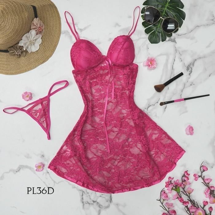 LINGERIE SEXY SLEEPWEAR NIGHTGOWN WOMENS NIGHTWEAR FUSCHIA PL36D