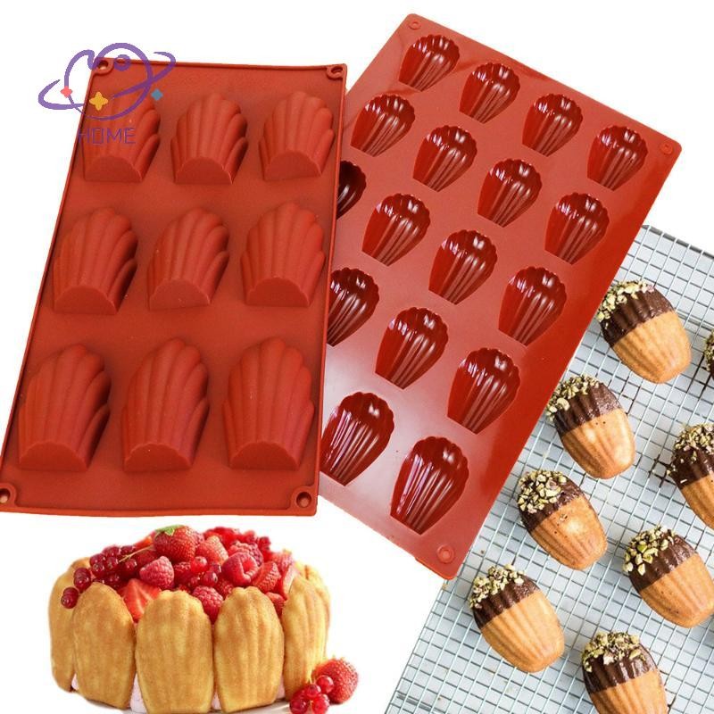 [mayhome] 18 Cavities Mini Food Grade Madeleine แม่พิมพ์เค้กซิลิโคนคุกกี้แม่พิมพ์ DIY Shell Baking Pan Mould อุปกรณ์ครัว Bakeware {TH}
