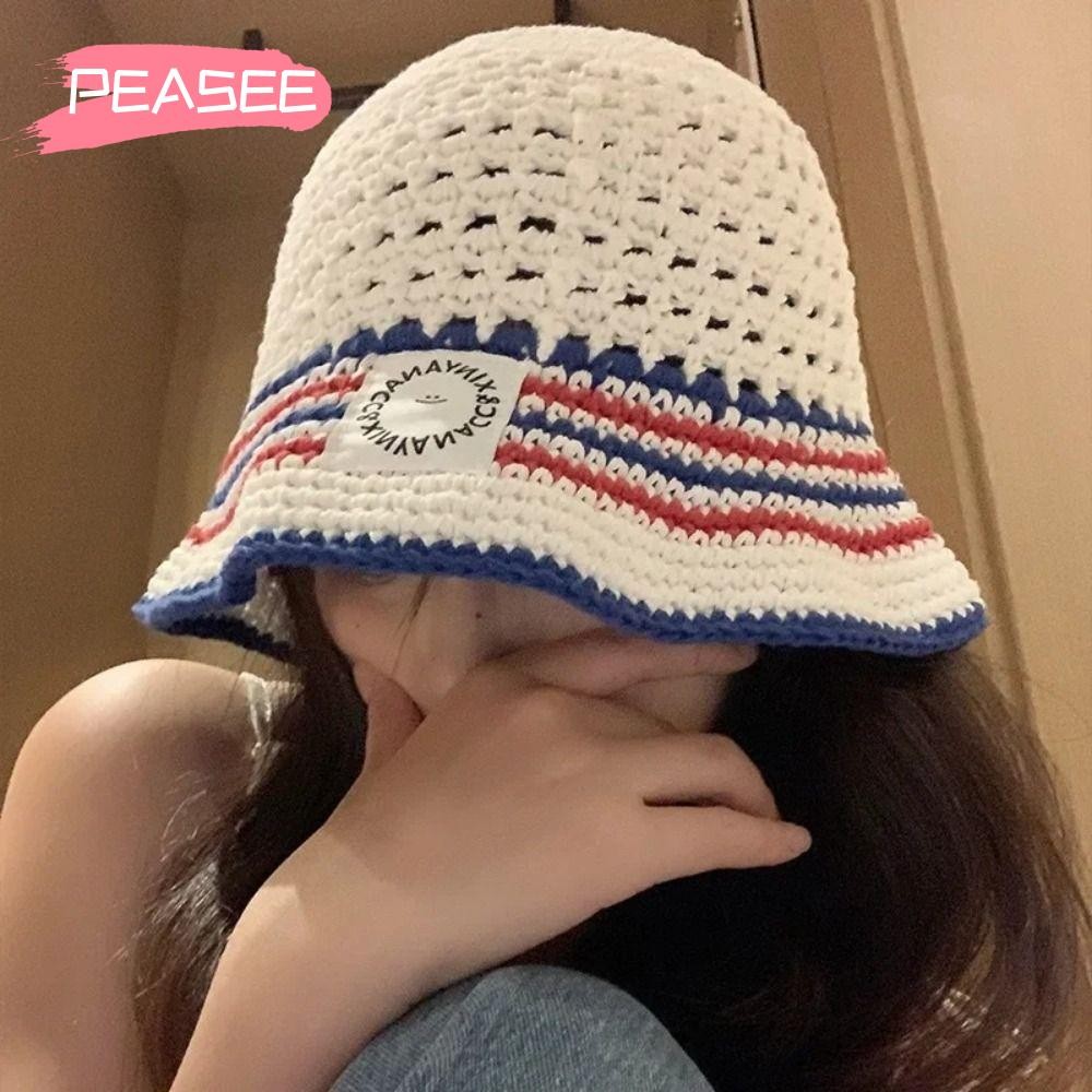 [เพย์ซี] หมวกชาวประมงสำหรับผู้หญิง ดีไซน์สไตล์เกาหลี ระบายอากาศได้ดี มีฟีเจอร์กันแดด มาพร้อมลายร่มรื่น