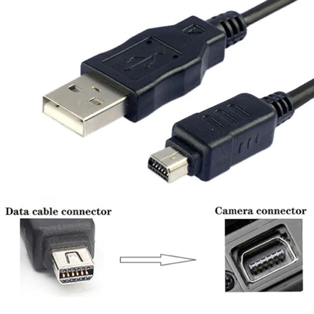 เหมาะสําหรับ Olympus E-PL7, E-PL1/3/5, EM5, E-M10ii, EM1 สายเคเบิลข้อมูลกล้องดิจิตอล