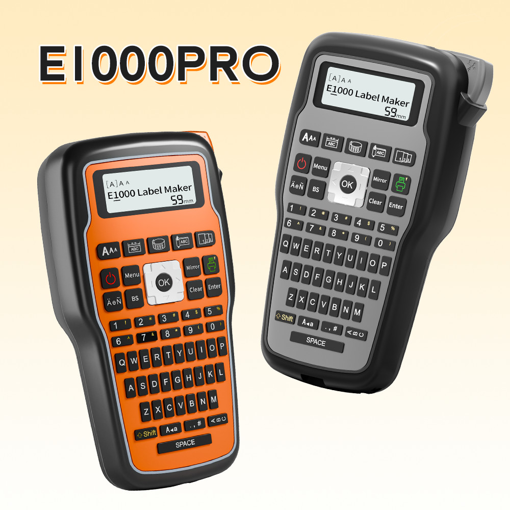 เครื่องพิมพ์ฉลากแบบพกพา E1000 PRO 203dpi สําหรับ Brother TZe-231 HSE-231 สําหรับฉลากทํางาน
