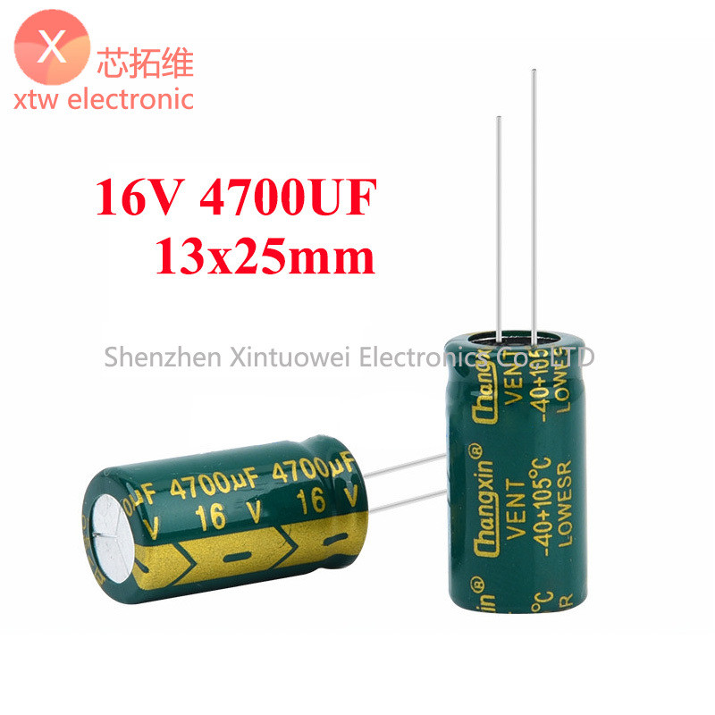 10 ชิ้น/ล็อต Electrolytic Capacitor 16V 4700UF สูงความถี่ความต้านทานต่ําและทนอุณหภูมิสูง Plug-in Cap