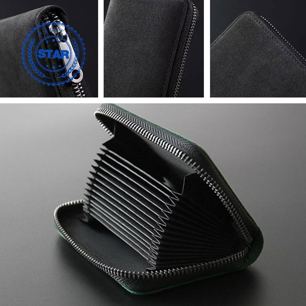 Multi-Card Slot Cards กระเป๋าสตางค์ผู้หญิงระดับไฮเอนด์เหรียญธุรกิจ Id Card Organizer ซิปผู้ชาย W8m5