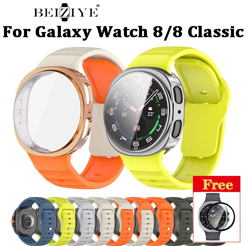สายซิลิโคน + TPU สําหรับ Samsung Galaxy Watch 8 Classic 46mm สายรัดข้อมือสําหรับ Galaxy Watch 8 40mm 44mm สร้อยข้อมือ