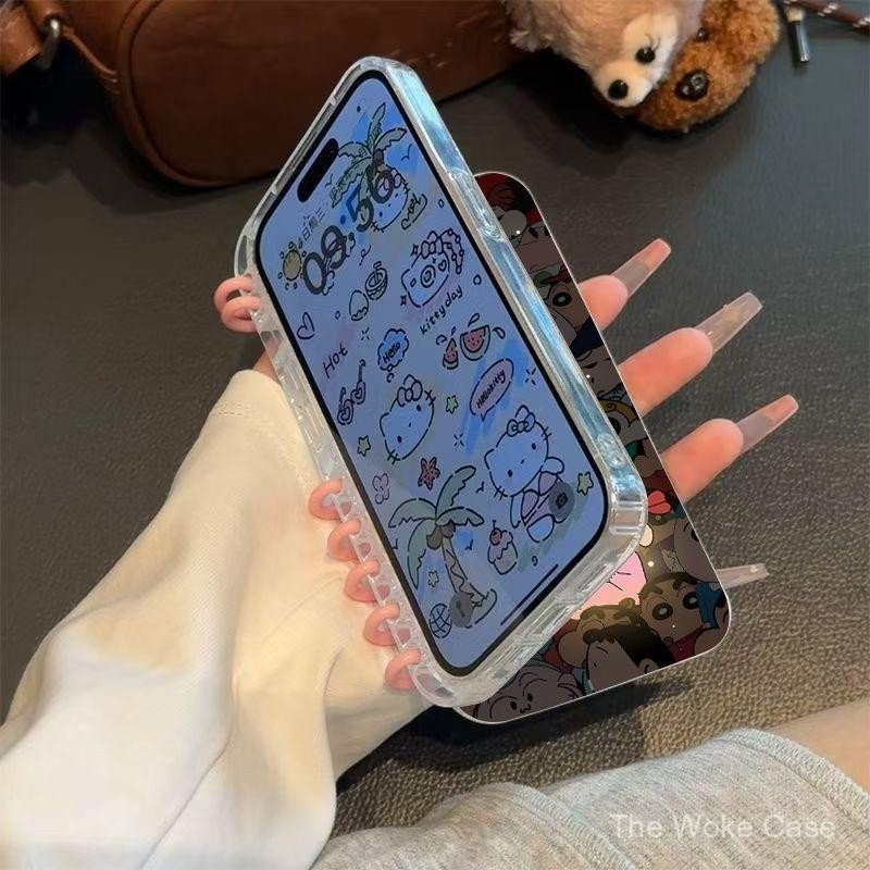 เคสโทรศัพท์ดีไซน์แบบฝาพับ รูปทรงหนังสือน่ารัก สําหรับ Samsung S24FE/A55/S22Ultra/A56 สําหรับ iPhone 11-16promax ป้องกันเครยอนชินจัง - รูปที่ 4