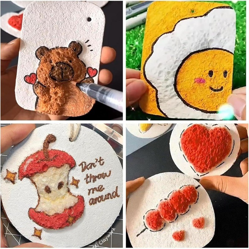 5 ชิ้นเด็ก Magic Puffy Paint Fluffy Texture กระดานวาดภาพสําหรับงานฝีมือ DIY และภาพวาดของเล่น