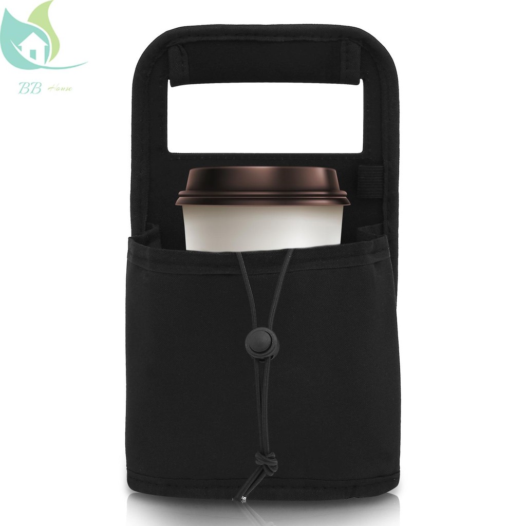 Coffee Cup Carrier Reusable Insulated Cup Holder Carrier Oxford ผ้าถ้วยน้ํา Tote Bag พร้อมที่จับ SHO