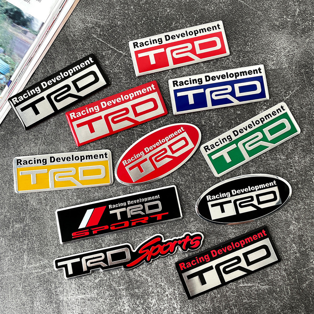 1 ชิ้น 3D อลูมิเนียมสัญลักษณ์รถสติกเกอร์โลโก้สําหรับ Toyota TRD Hilux Fortuner Tacoma Pro 4Runner