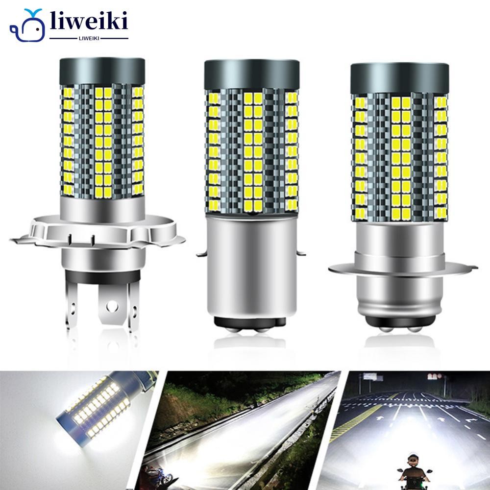 LIWEKI H4/H6/BA20D/P15D 12V-24V 6000K LED หลอดไฟรถจักรยานยนต์ไฟหน้า 126smd ชิปโคมไฟไฟหน้ารถหลอดไฟ Hi