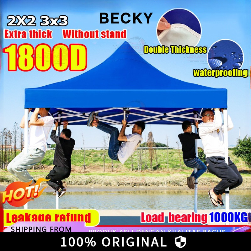 TENDA MERAH ASOY24.ร้านค้า BECKY 3x3 เต็นท์พับ Bazaar เต็นท์ 600D กลางแจ้ง Gazebo เต็นท์สีฟ้าและสีแด