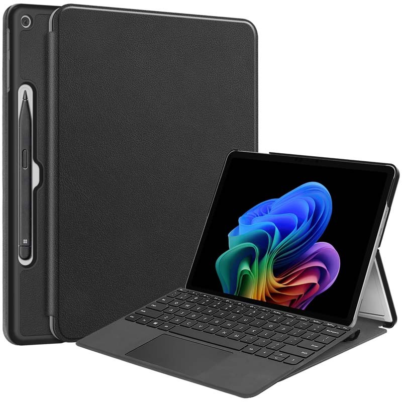 ซองหนัง PU แบบบางสําหรับ 2025 Microsoft Surface Pro 12 นิ้วฝาครอบป้องกันการแตกร้าว SurfacePro12 case ที่วางขาตั้งที่วางคีย์บอร์ดได้ cover