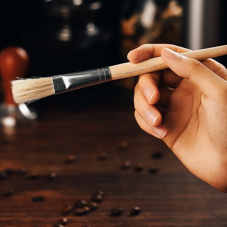 COD ชุดทำความสะอาดกาแฟ4 /5/14 ชิ้น - แปรงทำความสะอาดที่เข้ากันได้กับเครื่องเอสเปรสโซ่แบบอัตโนมัติเต็มรูปแบบ แปรงด้ามไม้ - รูปที่ 4