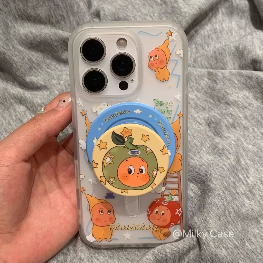 น่ารัก Apple Star Bracket เหมาะสําหรับ Samsung s25/24ultra เคสโทรศัพท์ s23fe ง่าย s22/21 การ์ตูน a56a14a35a31 สนุก a55a54a24a16 แม่เหล็ก a36a26