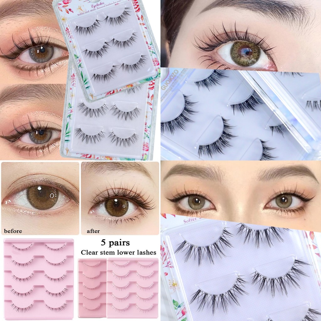 Eye Makeup Wispy Long Big Eyes Fairy ขนตาปลอม Cross Curling ปีศาจน้อยธรรมชาติ Lash Extension Daily Sun สไตล์การ์ตูน
