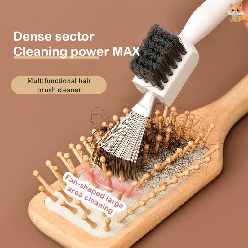 [VI] 2 in1 หวีทําความสะอาดที่ละเอียดอ่อนทําความสะอาดแปรงผมหวีเครื่องมือทําความสะอาดจับ Embed เครื่อง