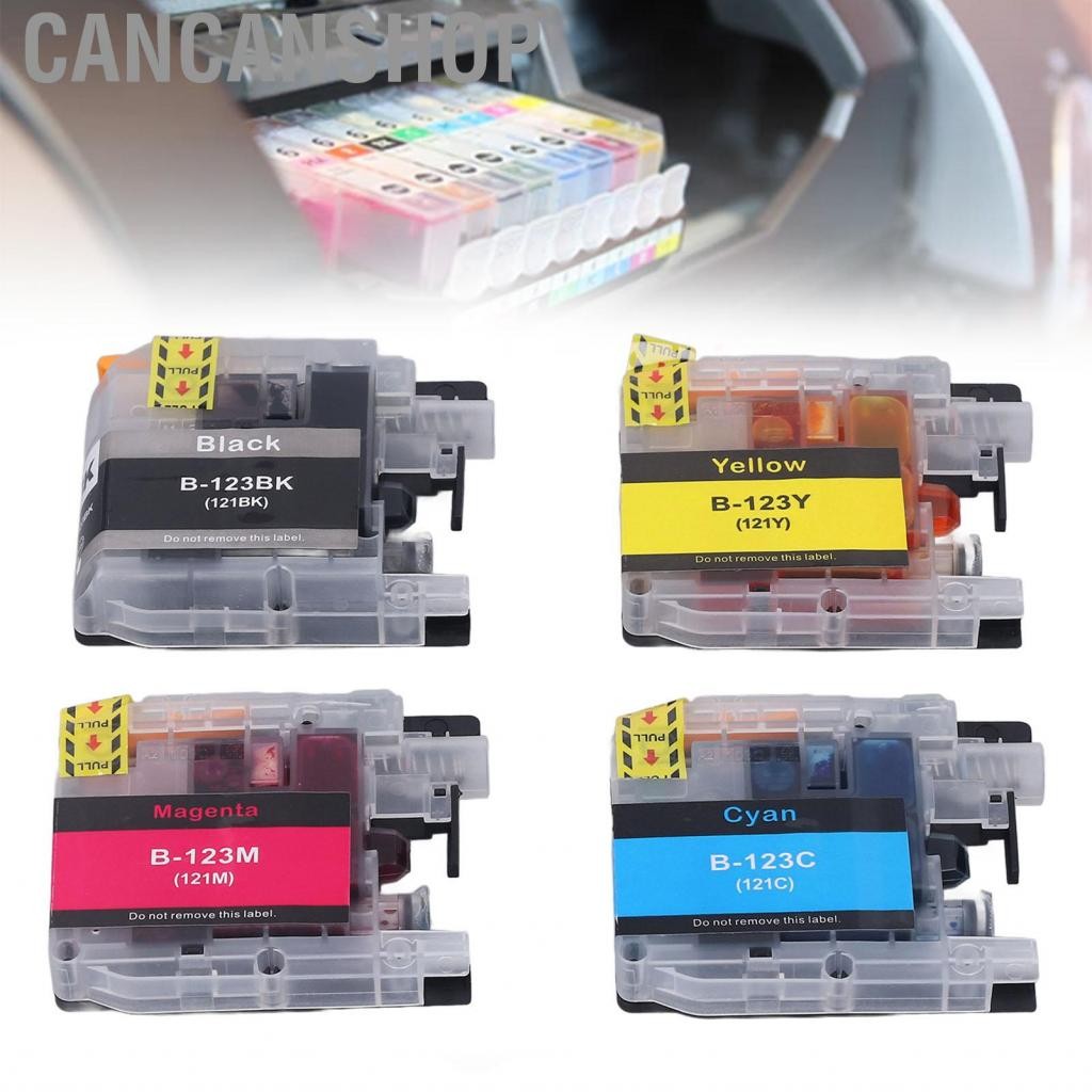 Cancanshop หมึกเครื่องพิมพ์ Colorfast PP Color Disposerive 4 PCS สำหรับการถ่ายภาพ (LC123/121)