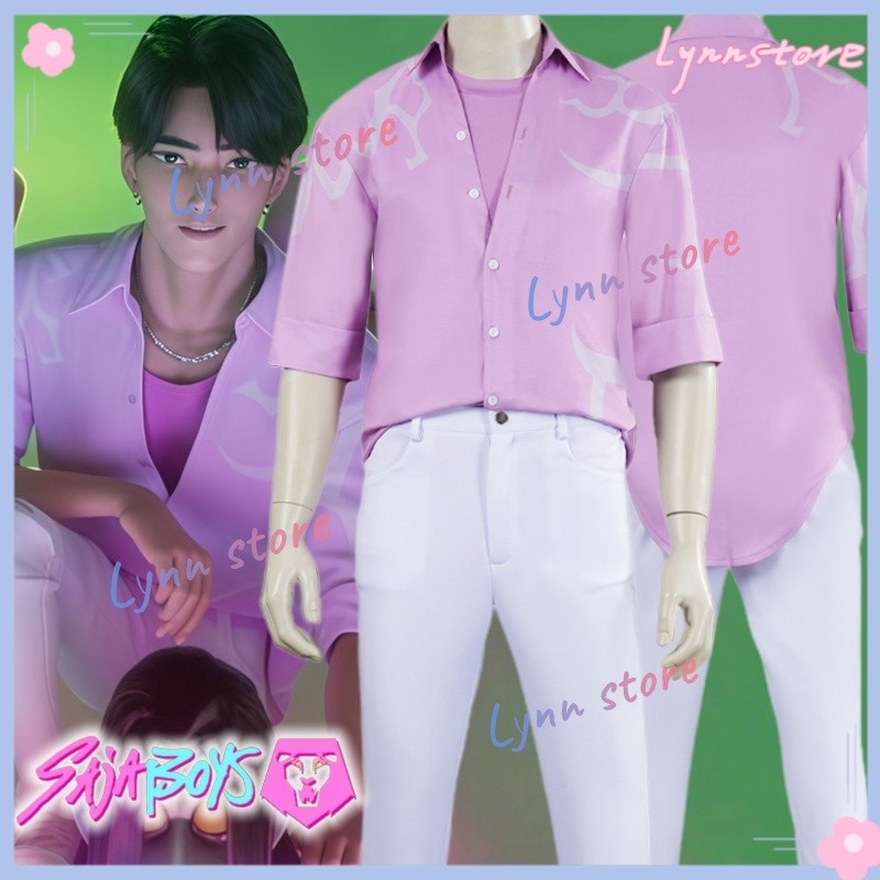 ชุดคอสเพลย์ DEMON HUNTERS JINU/SAJA พร้อมวิกผมและเสื้อกางเกงสูท