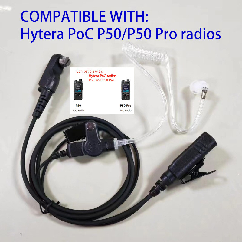 หูฟังพร้อมหลอดอะคูสติกแบบใสสําหรับวิทยุ Hytera PoC P50 และ P50 Pro