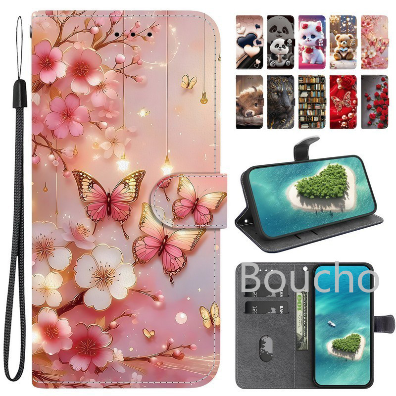 สําหรับ Honor X7C ALT-LX2 กระเป๋าสตางค์หนังสําหรับ Honor X7 X7a X7b 5G กรณีขาตั้งแม่เหล็กน่ารัก 3D ท